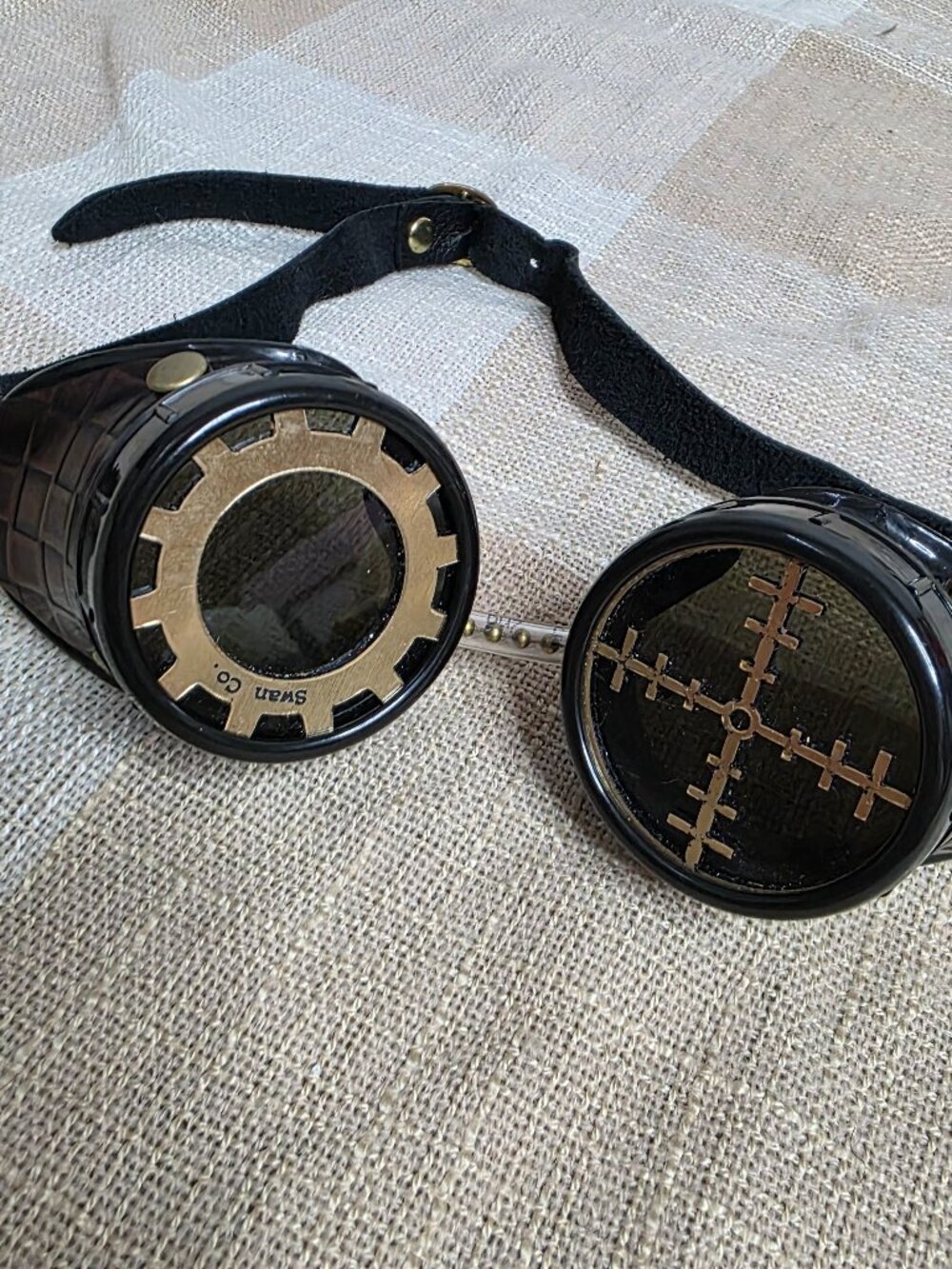 Custom Cosplay Costume Alt Gothic Indie Clock, Leather, Gears, Steampunk Goggles